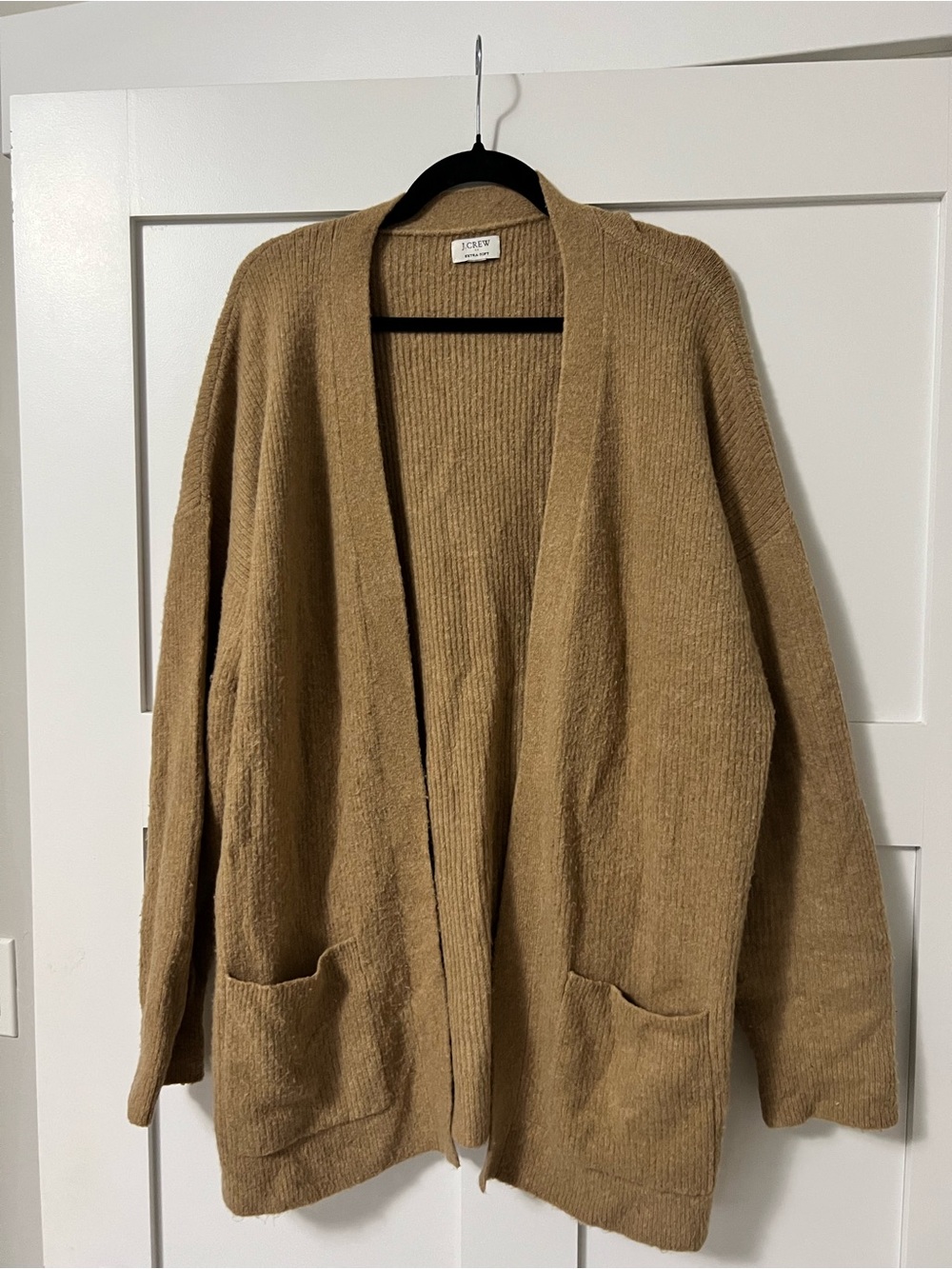 J Crew Extra Soft Cardigan Tan Camel